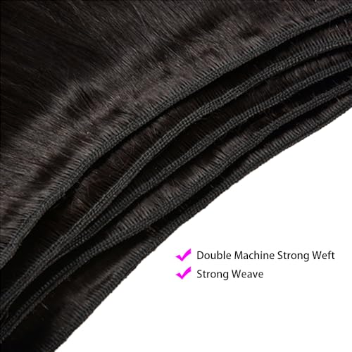 Straight Bundles Human Hair 12A Human Hair 3 Bundles Straight Hair Brazilian Hair Deals Human Hair Bundles Virgin Human Hair Bundles Remy Human Hair Bundles 20 22 24 Inch Human Hair Extensions