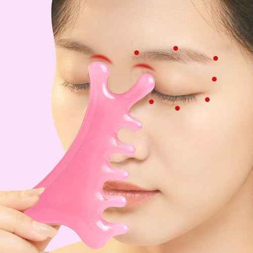 WOLAIYE 4-in-1 Massage Comb, Gua Sha Tool, Neck Body Face Eye Massager Tool for Jaw Lifting Lymphatic Drainage Nose Sculpting Stress Relief Home Office Care Gifts
