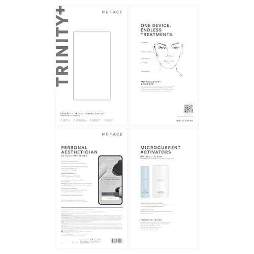 NuFACE TRINITY+ Microcurrent Facial Device Kit - FDA Cleared Face Sculpting & Neck Tightening Device to Contour Cheeks & Brows + Microcurrent Gel Activator & Silk Creme