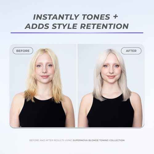XMONDO Hair Supernova Blonde Toning Leave-In Foam, Vegan Formula Hair Toner Foam for Reducing Brassy and Yellow Tones on Blonde, Highlighted, and Gray Hair Colors, 6.7 Fl. Oz