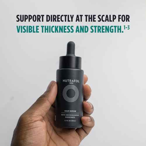 Nutrafol Men's Hair Growth Supplement and Hair Serum, Clinically Tested for Visible Thickness and Strength - 1 Month Supply, 1.7 Fl Oz Bottle