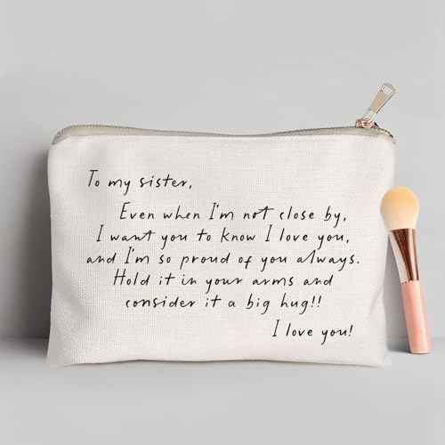 To My Sister, Sister Long Distance Gift, Sister Birthday Gift From Sister Makeup Bag, Cosmetic Bag For Sister, Sister Apart Gift, Gift For Sister, Christmas Gifts Idea