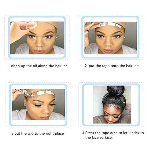 Goiple 40pcs Wig Tape for Wigs Double Sided Waterproof Lace Wigs Adhesive, Tapes Strips for Lace Front Wig Toupee, Hairpiece Wig Tapes Wig Tape for Hair Extension with Wax Stick Edge Control Wax