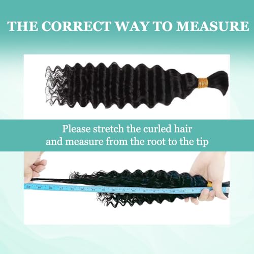 Human Braiding Hair for Boho Braids T30 150g 6 Bundles/Pack 18 Inch Deep Wave Bulk Human Hair for Braiding Virgin Ombre Braiding Hair Extensions Wet And Wavy Human Boho Braiding Hair Bundles