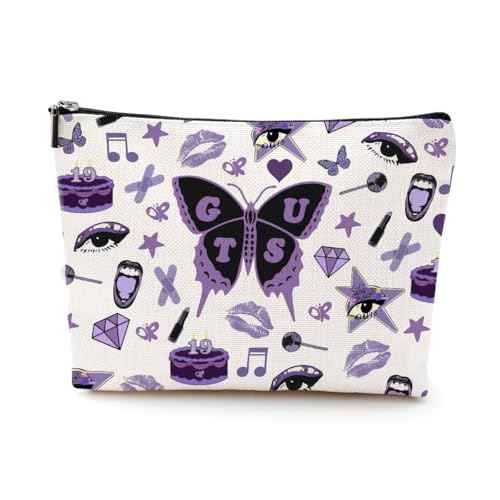 LONGXIN Singer Musical Cosmetic Make up Bag Song Lyrics Fans Gift Album Inspired Gifts for Women Girls Music Lovers Concert Merchandise Makeup Zipper Pouch Bag