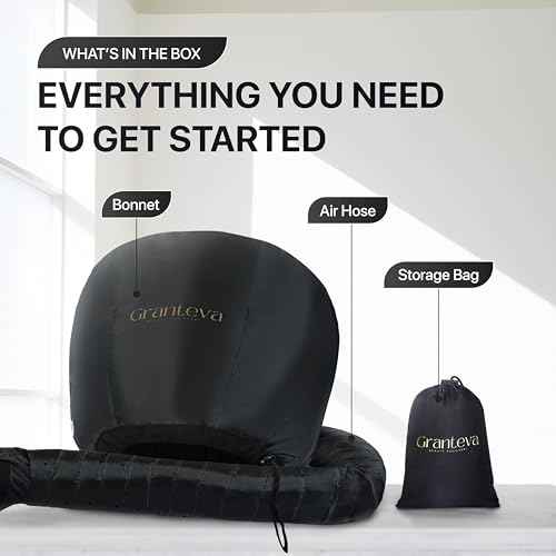 Hooded Hair Dryer Attachment w/A Headband Integrated That Reduces Heat Around Ears & Neck - Hair Dryer Hooded Diffuser Cap for Curly, Speeds Up Drying Time, Deep Conditioning At Home - Portable, Large
