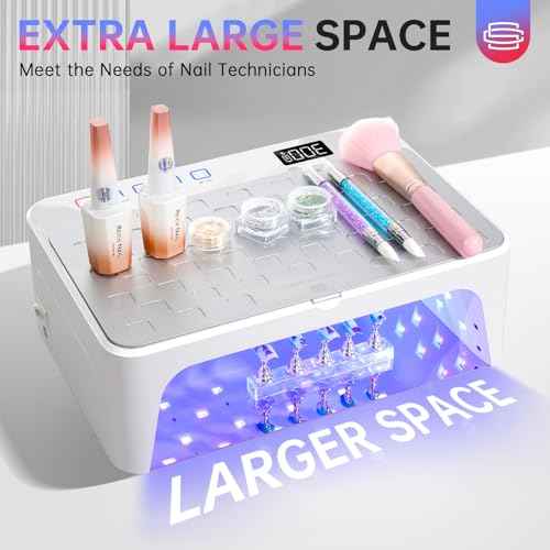 UV LED Nail Lamp, Rechargeable UV Light for Gel Nails, Luxury Nail Dryer, Curing Lamp for Gel Polish Dryer, Two Hand with Special Red Light Skincare, 4+2 Timer