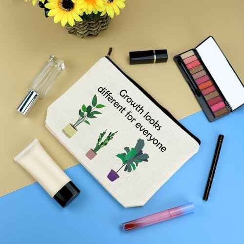 Plant Lover Makeup Bag Plants Gift for Girls Women Cosmetic Bag Gardening Gifts Botanical Themed Gifts for Sister Friends Daughter Aunt Bestie Christmas Birthday Gift Zipper Travel Toiletry Pouch