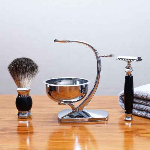 Shaving Kit,Double Edge Safety Razor with 10 Original Blades for Men,Badger Hair Shaving Brush and Bowl Kit,Stand Holder,Men's Grooming Tool Set