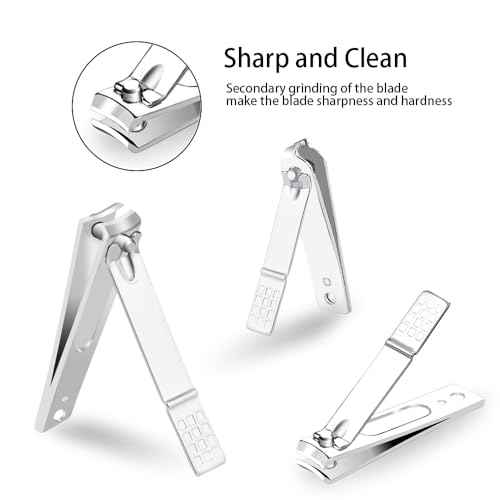 ZIZZON Nail Clippers Kit Manicure Pedicure set with Holographic Case(Pink)