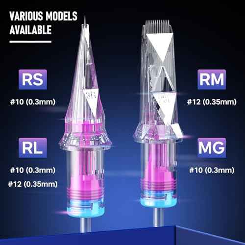 Tattoo Cartridge Needles 20pcs Assorted Disposable #12 Tattoo Needle Cartridges 3RL 5RL 7RL 9RL 11RL 7RM 9RM 11RM 13RM 15RM Round Liner Tattoo Beginner Kit for Tattoo Supplies(MIX(RL+RM))