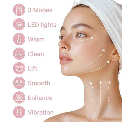 Neck Facial Massager, Light Face Neck Massager for Skin Care, Multifunctional Facial Skincare Tools with Vibration, at Home
