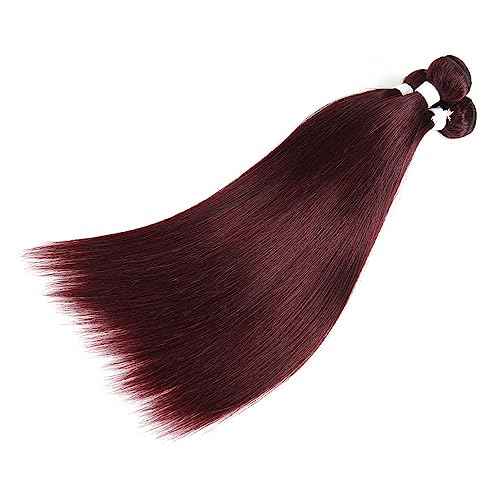 REMY HAIR Red Human Hair Bundles 99j Straight Hair Bundles 18 Inch Burgundy Bundles Unprocessed Brazilian Virgin Hair 1 Bundle Double Weft Extension Hair