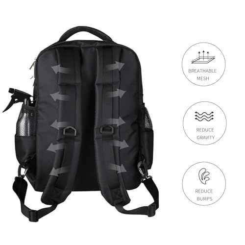 Barber Supplies Bag with Adjustable Dividers, Multiple Pockets, Large Capacity,Three Layer,Mobile Barber Accessioes Station for Barbers,Travel Hairstylist Clipper Organizer Bag for Barber Tools.