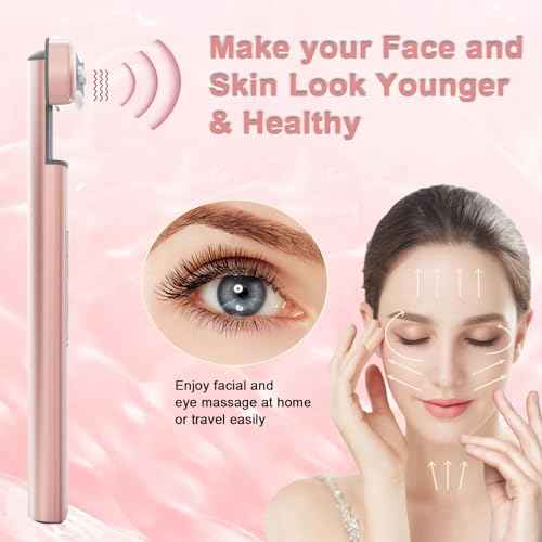 Red Light Therapy for Face, 6 in 1 LED Light Therapy Eye Equipment for Skin,Face Wand with Facial Massager, Skincare Facial Wand,Vibration, Thermal, Microcurrent£¬Portable Beauty Tools