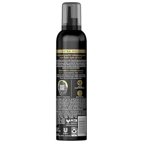 TRESemm? Shaping Mousse, Extra Hold 2-Pack ??Moisturizing Hair Mousse for Sculpting, 24H Frizz Control + Keratin Mask