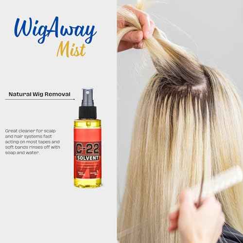 Walker Tape C22 Solvent Spray - Gentle Tape in Hair Extension Remover Solution for Womens Wigs - Tape In Hair Extensions, Wigs & Accessories - Fast Acting & Gentle on Skin Lace Glue Remover Spray 4 oz