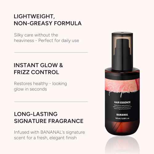 Perfumed Hair Oil & Serum 2-in-1 ? Korean Essence Oil for Frizzy, Dry, Damaged Hair & Glass Hair Shine ? Argan Oil & Amino Acids ? Sulfate & Paraben-Free ? Peach Floral Musk, 100ml / 3.38 fl oz
