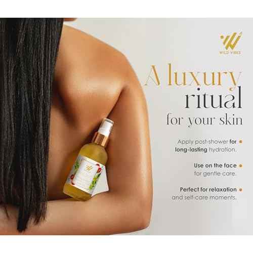 Wild Vibes Ylang Orange Blossom + Oud Luxury Body Oil for Women ? Hydrating Body Oil After Shower for Smooth, Youthful Skin ? Natural Moisturizer for Dry Skin ? 4 oz