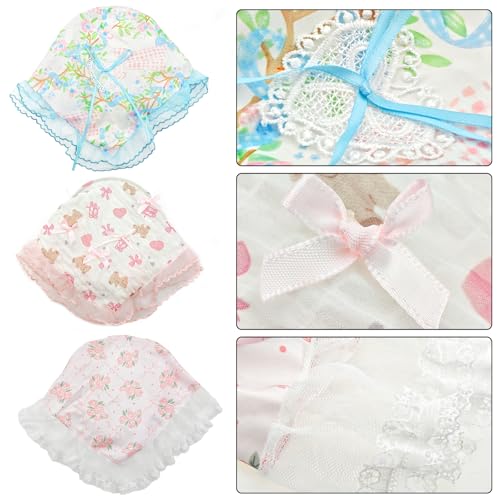 3 Pack Floral Lace Headband for Women, Non-Slip Hair Soft Head Coverings Boho Triangle Bandana Turban for Hair Styling