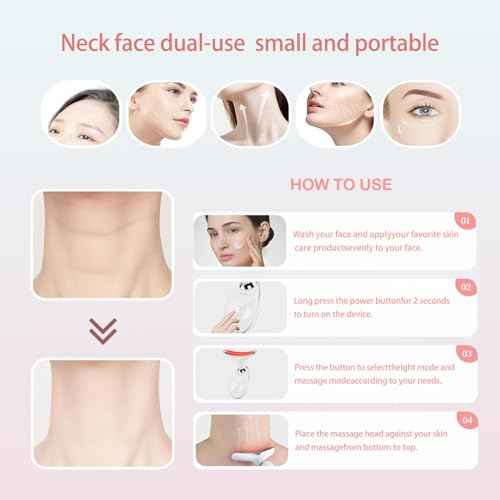 Red-Light-Therapy-for-Face and Neck, Face ?? culpting Wand with 7 Color, Anti ??rinkles Facial Massager for Face and Neck Tool for Skin Care (White)