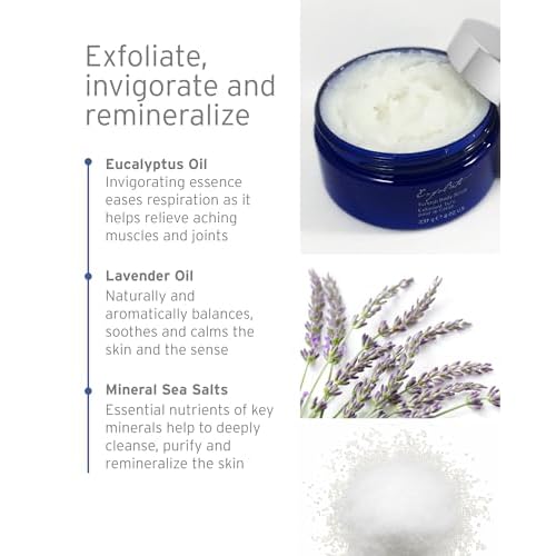 Kerstin Florian Aromatherapy Turkish Body Scrub | Eucalyptus Sea Salt Exfoliant for Smooth Skin | 11.6 oz