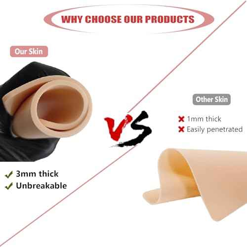 3MM Fake Skin Tattoo - SOTICA 12pcs Tattoo Skin 3mm Tattoo Practice Skins 6¡¿8" Tattoo Fake Skin Silicone Practice Skin for Tattoo Thick Fake Tattoo Skin Piel Sint?tica Para Tatuar for Tattoo Supplies