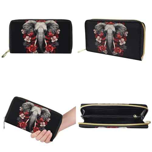 GIFTPUZZ Women Top Handle Bags Handbags with Zipper Leather Wallet Cash Card Phone Holder and Makeup Bag Set 3pcs