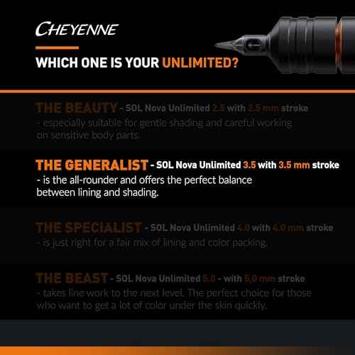 Cheyenne Sol Nova Unlimited Cordless Tattoo Machine ? 3.5mm Black