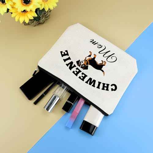 Chiweenie Dog Lover Gift Makeup Bag Chiweenie Mom Gift Dog Owners Gift Dog Lover Gifts Cosmetic Bag Pet Owner Gift for Women Dog Mom Gifts Birthday Christmas Mother's Day Gifts for Her Travel Pouch