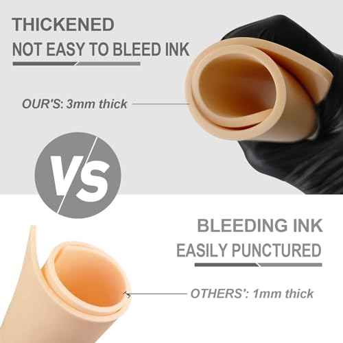 3MM Fake Skin - 20Pcs Tattoo Skin 6¡¿8" Blank Tattoo Practice Skins Double Sides Piel Sint?tica Para Tatuar Microblading Eyebrow Practice Skins for Tattooing Supplies Beginner Experienced Artist