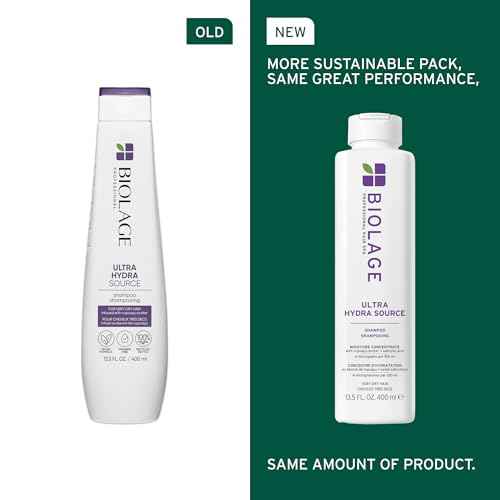 Biolage Ultra Hydra Source Shampoo - Deeply Moisturizes and Hydrates Very Dry Hair, Cleanses and Tames Frizz, For Thick, Coarse Hair, Infused with Micro-dosed with Cupua?u Butter & Salicylic Acid
