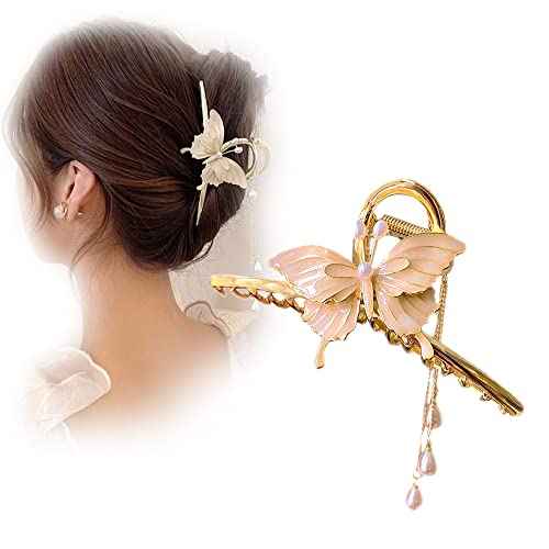 Butterfly Metal Hair Clips - Large Nonslip Claw Clamps for Thick and Thin Hair Styling, Strong Hold, Fashion Hair Accessories, Christmas Gifts
