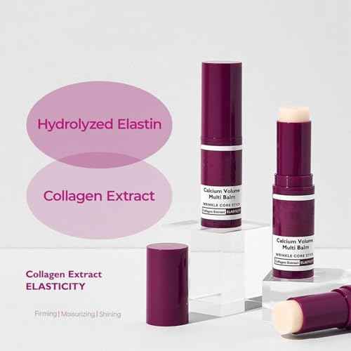 EELHOE Calcium Multi Balm Stick, Anti Wrinkle Calcium Collagen Balm for Firming, Lifting & Hydrating Skin, Korean Skincare Stick for Eyes, Neck & Face, Reduces Sagging & Fine Lines