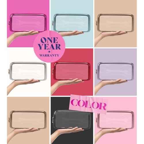 Clear Makeup Bag Zipper Pouch, Transparent Cosmetic Case Organizer, TSA Approved Travel Toiletry Case, Travel Accessories Essentials Makeup Tote for Women, Small Cute Make up Bag for Purse - Ruby