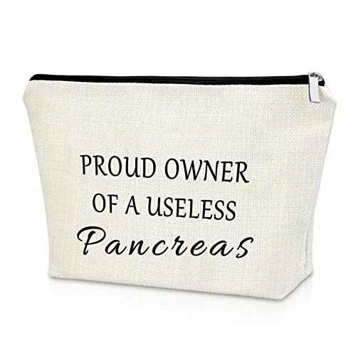 Sazuwu Diabetes Awareness Makeup Bag Cosmetic Organizers Support Gifts for Women Mom Grandma Birthday Christmas Gifts Travel Pouch