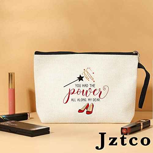 Jztco Inspirational Gifts for Women Her Wi-zard of OZ Gifts Ruby Fans Gift The Power Bag Encouragement Birthday Gifts for Women Her Girls Friend Sister You Had The Power All Along My Dear Makeup Bag