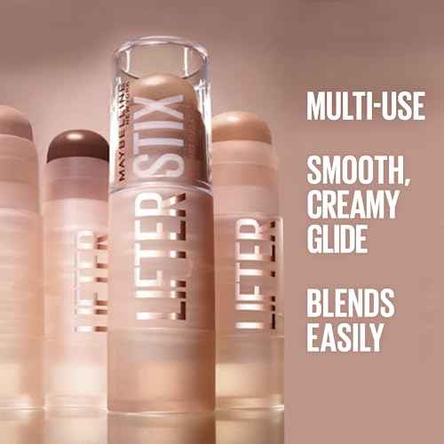 Maybelline Lifter Stix Multi-Use Face Stick - Contour, Bronzer, Concealer and Foundation Stick, All-In-One Creamy Face Makeup with Cranberry Seed Oil, 70, 1 Count