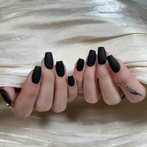 COSMOO Matte Black Nail Polish - Quick Dry Nail Lacquer, Vegan, Mist Effect Matte Finish Velvet Nail Polish For Women Girls Manicure DIY at Home