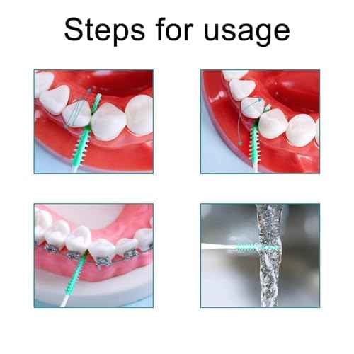 300 Pieces Dual-Use Interdental Brushes Soft Silicone, Disposable Dental Picks,Premium Dental Floss Picks for Effective Teeth Cleaning(200pcs Green+100pcs Blue)