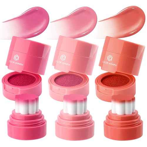 Color Nymph Liquid Blush Trio?Multi-use Stamp Blush Set for Cheeks Lips, Hydrating & Long-lasting Formula, Dewy & Natural Finish - 3-Piece Makeup Gift Set for Christmas, 100% Vegan & Cruelty-free