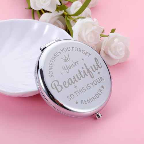 XPENMULBOJA Stocking Stuffers for Teens Inspiration Stuffer for Women Makeup Mirror Birthday Christmas Compact Mirror Gifts for Women Female Friends