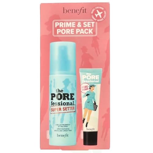 Benefit Prime & Set Pore Pack 2-Piece Set, (0.74 Ounce Pore Primer + 4.0 Ounce Setting Spray)