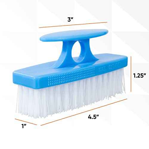Superio Nail Brush for Cleaning Fingernails, Toe & Foot - All-Purpose Stiff Scrub Brush - Blue