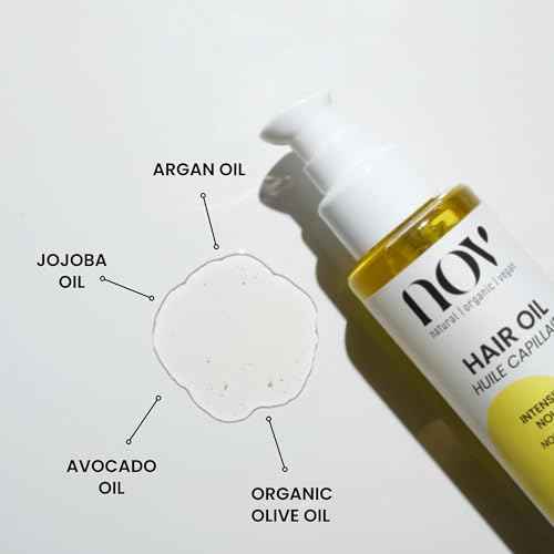 NOV Intensive Care Nourishing Hair Oil - Organic Olive and Argan Hair Growth Oil - Revitalize and Hydrate - Reduce Breakage and Split Ends - 3.38 oz