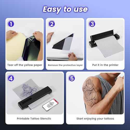 COLORWING Tattoo Stencil Printer, TP83 Upgrade Wireless Tatoo Printer with 10pcs Transfer Paper, Professional Tattoo Printer Compatible with Smartphones & PC