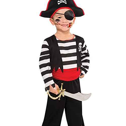 Ooopsiun Glitter Pirate Temporary Tattoos for Kids,Pirate Theme for Boys and Girls Birthday Party Supplies, Summer Pool Party, Beach Party Favors + Tropical Decor
