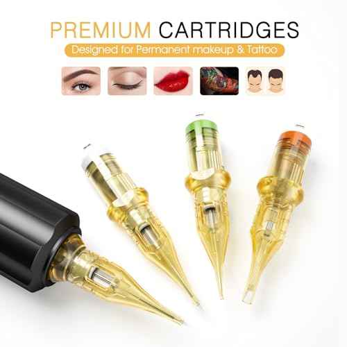 BIOMASER Tattoo Needles 1RL Tattoo Cartridge Needles Single Needle Tattoo Cartridges for Tattooing 20 Count Round Liner with Membrane for Rotary Tattoo Gun Pen Machine Tattoo Supplies£¨1201RL)