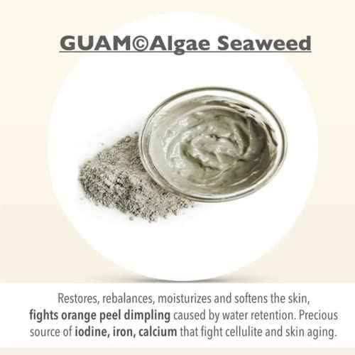 GUAM Anti-cellulite Infrared Body Wrap, Hot Seaweed Body Wraps for Cellulite, Original Formula with FIR, Professional Cellulite Removal Treatment, Skin Tightening Body Mud, 1.1LB