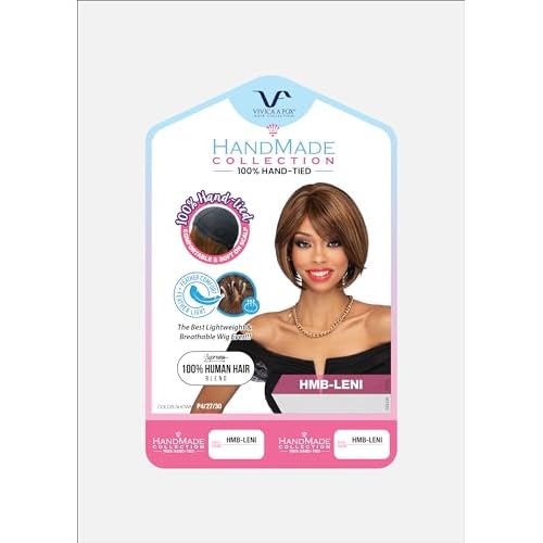 Vivica A. Fox HMB-LENI, Handmade & Hand-tied Wig, Supreme Human Hair Blend, Color FS4/27